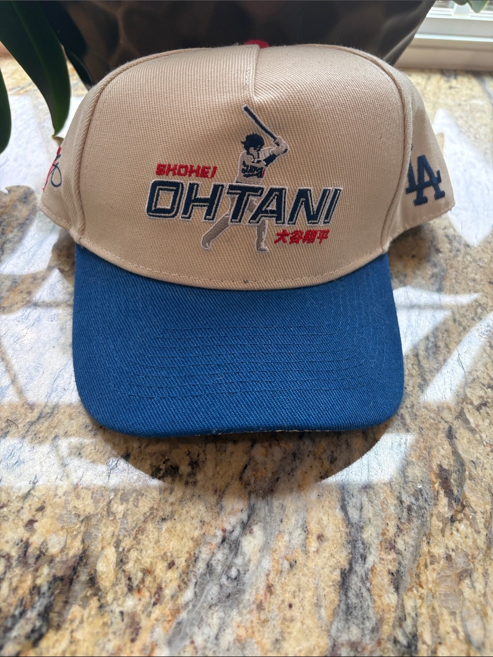 Shohei Ohtani Los Angeles LA Dodgers Two-Tone Baseball Cap - Beige & Blue